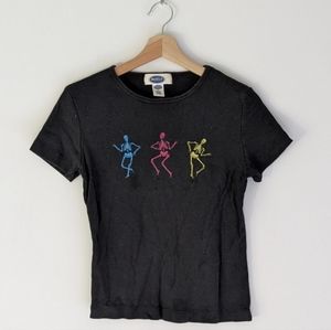 Austin Clothing Co Black Rainbow Skeleton Graphic Tee T-shirt